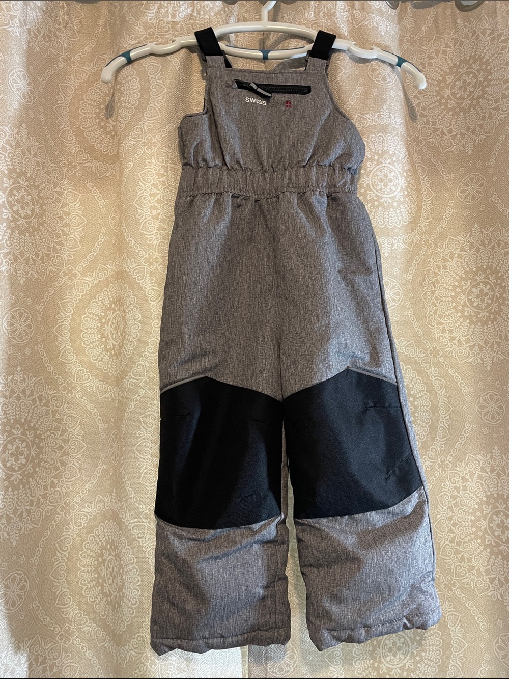 Swiss Tech 3t Gray and Black Kids Snow Overalls